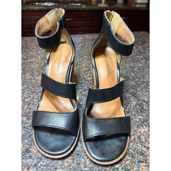 Lucky Brand Women's Valka Ankle Strap Block Heel Sandal Size 8.5 - Picture 2 of 12